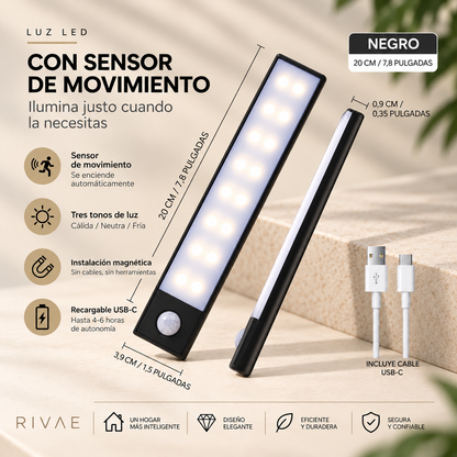 Rivae Glow — Luz LED con Sensor de Movimiento