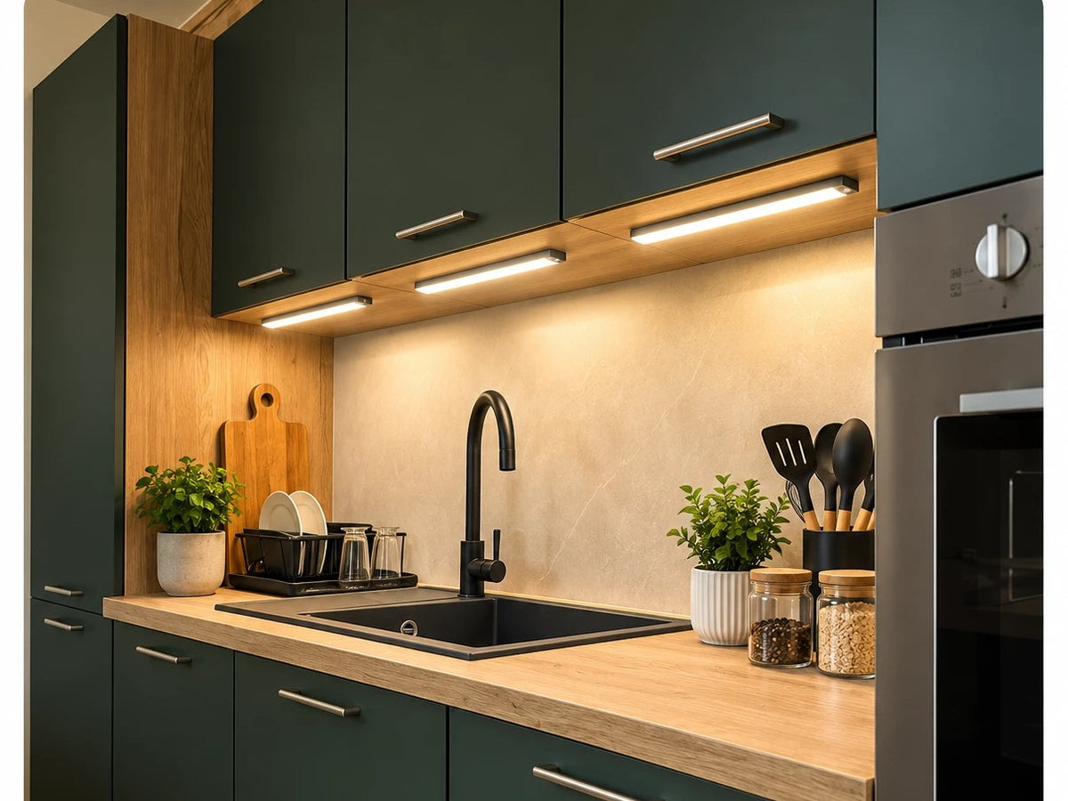 Rivae Glow instalada bajo armarios de cocina