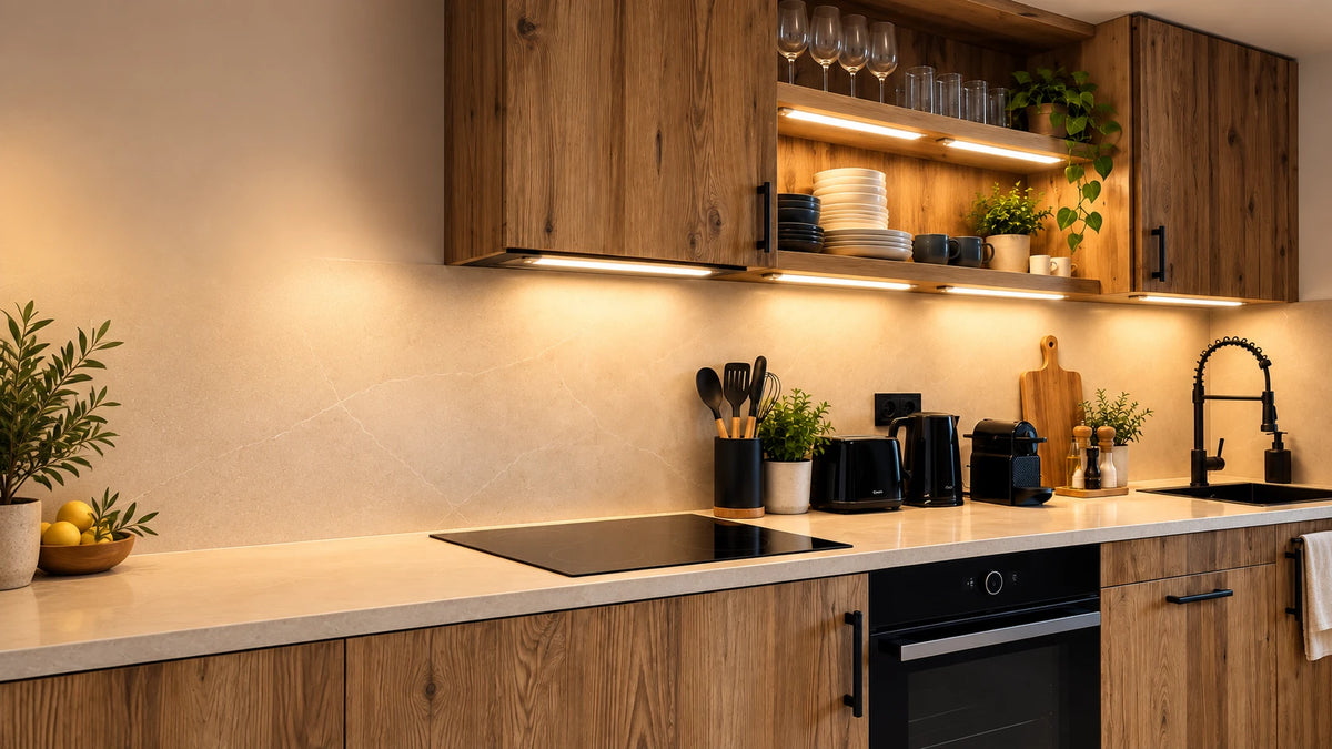 Rivae Glow instalada en cocina bajo armarios
